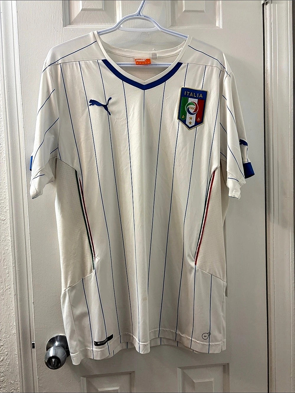 Puma Italy 2006 Away Jersey Soccer Shirt White & Blue XL